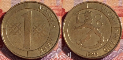 Финляндия 1 марка 1994 года, KM# 76, 084b-052