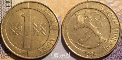 Финляндия 1 марка 1994 года, KM# 76, 136-096