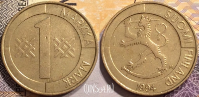 Финляндия 1 марка 1994 года, KM# 76, 137-118