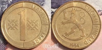 Финляндия 1 марка 1994 года, KM# 76, a085-075