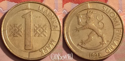 Финляндия 1 марка 1995 года, KM# 76, 349k-082