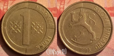 Финляндия 1 марка 1996 года, KM# 76, 261n-002