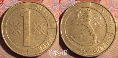 Финляндия 1 марка 1997 года, KM# 76, 210a-139