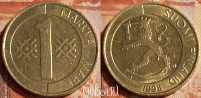 Финляндия 1 марка 1998 года, KM# 76, 500р-058