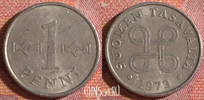 Финляндия 1 пенни 1973 года, KM# 44a, 353-043