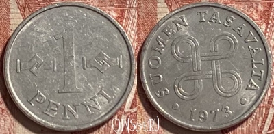 Финляндия 1 пенни 1973 года, KM# 44a, 463r-510