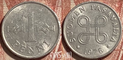 Финляндия 1 пенни 1976 года, KM# 44a, 463r-524