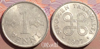 Финляндия 1 пенни 1977 года, KM# 44a, 096c-074