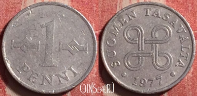 Финляндия 1 пенни 1977 года, KM# 44a, 195j-064
