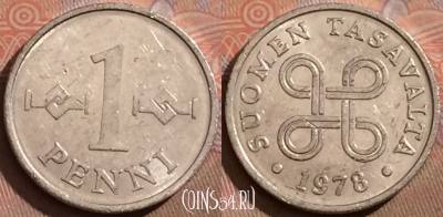 Финляндия 1 пенни 1978 года, KM# 44a, 180b-112