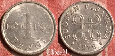 Финляндия 1 пенни 1978 года, KM# 44a, 407-056