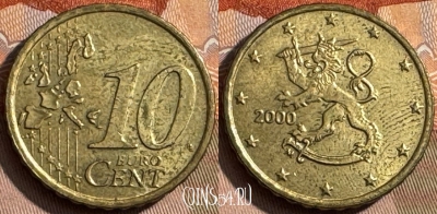 Финляндия 10 евроцентов 2000 года, KM# 101, 467s-541