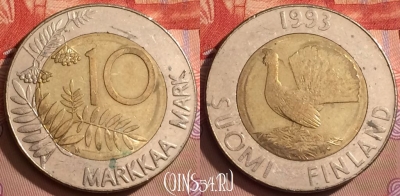 Финляндия 10 марок 1993 года, KM# 77, 080l-043