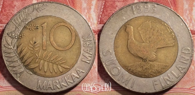 Финляндия 10 марок 1993 года, KM# 77, 207-064