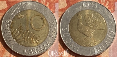 Финляндия 10 марок 1993 года, KM# 77, 481р-013