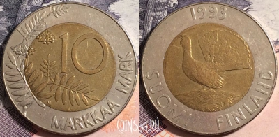 Финляндия 10 марок 1993 года, KM# 77, a081-128