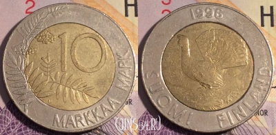 Финляндия 10 марок 1996 года, KM# 77, 187a-039