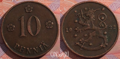Финляндия 10 пенни 1922 года, KM# 24, a148-112