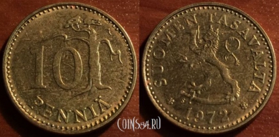 Финляндия 10 пенни 1972 года, KM# 46, 049-146