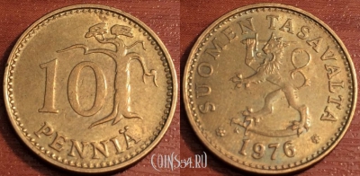 Финляндия 10 пенни 1976 года, см. сост., 66-055b