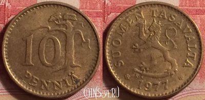 Финляндия 10 пенни 1977 года, KM# 46, 212j-109