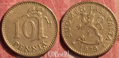 Финляндия 10 пенни 1979 года, KM# 46, 409-003