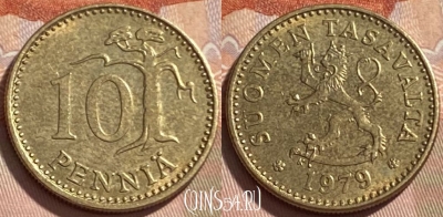 Финляндия 10 пенни 1979 года, KM# 46, 496р-048