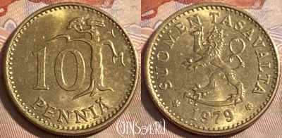 Финляндия 10 пенни 1979 года, KM# 46, 498р-013