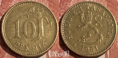 Финляндия 10 пенни 1981 года, KM# 46, 077s-080