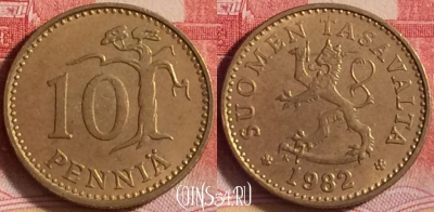 Финляндия 10 пенни 1982 года, KM# 46, 203j-125