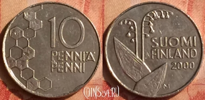 Финляндия 10 пенни 2000 года, KM# 65, 049n-200