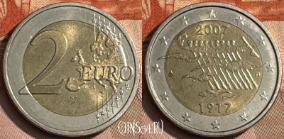 Финляндия 2 евро 2007 года, KM# 139, 468s-683 ♛