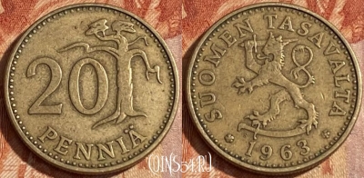 Финляндия 20 пенни 1963 года, KM# 47, 462r-310