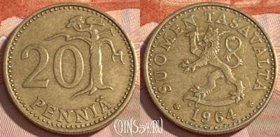 Финляндия 20 пенни 1964 года, KM# 47, 388r-098
