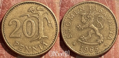Финляндия 20 пенни 1965 года, KM# 47, 463r-356