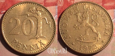 Финляндия 20 пенни 1973 года, KM# 47, 208a-069