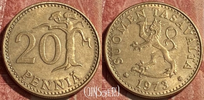 Финляндия 20 пенни 1973 года, KM# 47, 463r-087