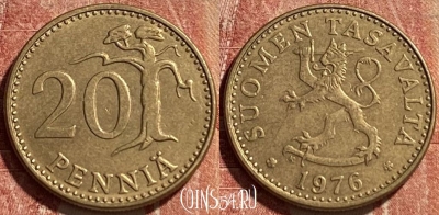 Финляндия 20 пенни 1976 года, KM# 47, 077r-055