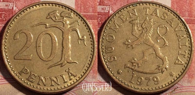 Финляндия 20 пенни 1979 года, KM# 47, 216-048