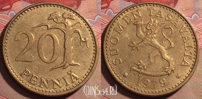 Финляндия 20 пенни 1979 года, KM# 47, 217a-044