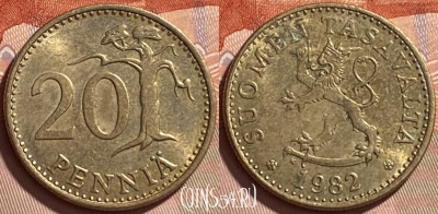 Финляндия 20 пенни 1982 года, KM# 47, 088r-093