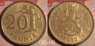 Финляндия 20 пенни 1982 года, KM# 47, 147a-125