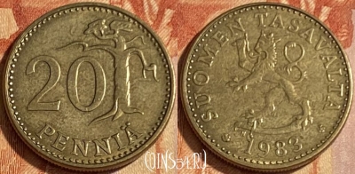 Финляндия 20 пенни 1983 года, KM# 47, 463q-173