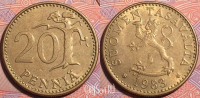 Финляндия 20 пенни 1983 года, KM# 47,