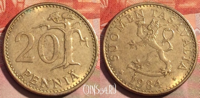 Финляндия 20 пенни 1984 года, KM# 47, 277a-123