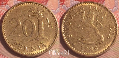 Финляндия 20 пенни 1985 года, KM# 47, 202a-129