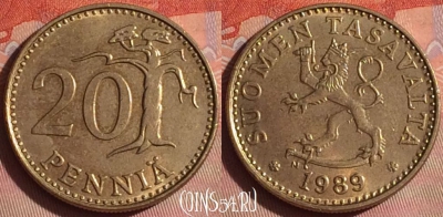 Финляндия 20 пенни 1989 года, KM# 47, 044i-143