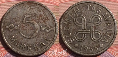 Финляндия 5 марок 1953 года, KM# 37, a055-146