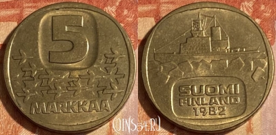 Финляндия 5 марок 1982 года, KM# 57, 463q-166 ♛