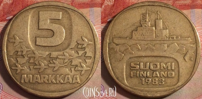 Финляндия 5 марок 1983 года, KM# 57, 148b-130